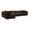  Manufacturer Color_Brown -- Shaggy 140" Brown Corduroy Performance Fabric Upholstered 5 pc Modular Sectional IMAGE 12