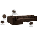  Manufacturer Color_Brown -- Shaggy 140" Brown Corduroy Performance Fabric Upholstered 5 pc Modular Sectional IMAGE 13