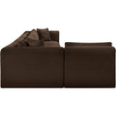  Manufacturer Color_Brown -- Shaggy 140" Brown Corduroy Performance Fabric Upholstered 5 pc Modular Sectional IMAGE 4