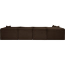  Manufacturer Color_Brown -- Shaggy 140" Brown Corduroy Performance Fabric Upholstered 5 pc Modular Sectional IMAGE 5