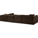  Manufacturer Color_Brown -- Shaggy 140" Brown Corduroy Performance Fabric Upholstered 5 pc Modular Sectional IMAGE 7