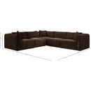  Manufacturer Color_Brown -- Shaggy 109" Brown Corduroy Performance Fabric Upholstered 5 pc Modular Sectional IMAGE 11