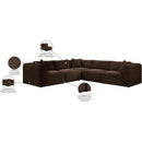  Manufacturer Color_Brown -- Shaggy 109" Brown Corduroy Performance Fabric Upholstered 5 pc Modular Sectional IMAGE 12
