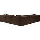  Manufacturer Color_Brown -- Shaggy 109" Brown Corduroy Performance Fabric Upholstered 5 pc Modular Sectional IMAGE 5