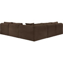 Manufacturer Color_Brown -- Shaggy 101" Brown Corduroy Performance Fabric Upholstered 5 pc Modular Sectional IMAGE 5