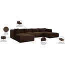  Manufacturer Color_Brown -- Shaggy 145" Brown Corduroy Performance Fabric Upholstered 5 pc Modular Sectional IMAGE 13