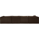  Manufacturer Color_Brown -- Shaggy 145" Brown Corduroy Performance Fabric Upholstered 5 pc Modular Sectional IMAGE 5