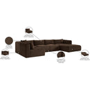  Manufacturer Color_Brown -- Shaggy 145" Brown Corduroy Performance Fabric Upholstered 5 pc Modular Sectional IMAGE 13
