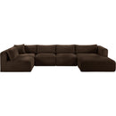  Manufacturer Color_Brown -- Shaggy 145" Brown Corduroy Performance Fabric Upholstered 5 pc Modular Sectional IMAGE 3