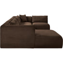  Manufacturer Color_Brown -- Shaggy 145" Brown Corduroy Performance Fabric Upholstered 5 pc Modular Sectional IMAGE 4