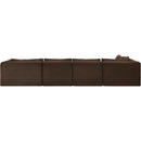  Manufacturer Color_Brown -- Shaggy 145" Brown Corduroy Performance Fabric Upholstered 5 pc Modular Sectional IMAGE 5