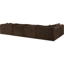  Manufacturer Color_Brown -- Shaggy 145" Brown Corduroy Performance Fabric Upholstered 5 pc Modular Sectional IMAGE 7