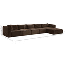 Manufacturer Color_Brown -- Shaggy 176" Brown Corduroy Performance Fabric Upholstered 5 pc Modular Sectional IMAGE 12