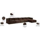  Manufacturer Color_Brown -- Shaggy 176" Brown Corduroy Performance Fabric Upholstered 5 pc Modular Sectional IMAGE 13