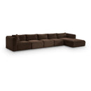  Manufacturer Color_Brown -- Shaggy 176" Brown Corduroy Performance Fabric Upholstered 5 pc Modular Sectional IMAGE 1
