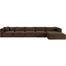  Manufacturer Color_Brown -- Shaggy 176" Brown Corduroy Performance Fabric Upholstered 5 pc Modular Sectional IMAGE 3