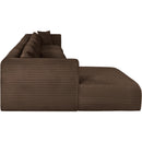  Manufacturer Color_Brown -- Shaggy 176" Brown Corduroy Performance Fabric Upholstered 5 pc Modular Sectional IMAGE 4