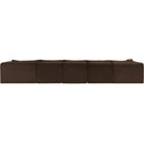 Meridian Shaggy Brown Corduroy Performance Fabric Modular Sectional IMAGE 5