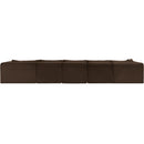  Manufacturer Color_Brown -- Shaggy 176" Brown Corduroy Performance Fabric Upholstered 5 pc Modular Sectional IMAGE 5