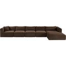  Manufacturer Color_Brown -- Shaggy 176" Brown Corduroy Performance Fabric Upholstered 5 pc Modular Sectional IMAGE 6