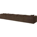  Manufacturer Color_Brown -- Shaggy 176" Brown Corduroy Performance Fabric Upholstered 5 pc Modular Sectional IMAGE 7