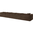 Meridian Shaggy Brown Corduroy Performance Fabric Modular Sectional IMAGE 7