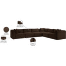  Manufacturer Color_Brown -- Shaggy 140" Brown Corduroy Performance Fabric Upholstered 6 pc Modular Sectional IMAGE 13
