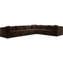  Manufacturer Color_Brown -- Shaggy 140" Brown Corduroy Performance Fabric Upholstered 6 pc Modular Sectional IMAGE 3