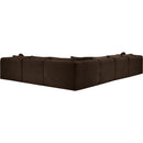  Manufacturer Color_Brown -- Shaggy 140" Brown Corduroy Performance Fabric Upholstered 6 pc Modular Sectional IMAGE 7