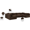  Manufacturer Color_Brown -- Shaggy 140" Brown Corduroy Performance Fabric Upholstered 6 pc Modular Sectional IMAGE 13