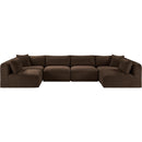 Meridian Shaggy Brown Corduroy Performance Fabric Modular Sectional IMAGE 3
