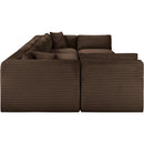  Manufacturer Color_Brown -- Shaggy 140" Brown Corduroy Performance Fabric Upholstered 6 pc Modular Sectional IMAGE 4
