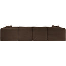  Manufacturer Color_Brown -- Shaggy 140" Brown Corduroy Performance Fabric Upholstered 6 pc Modular Sectional IMAGE 5