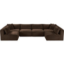 Meridian Shaggy Brown Corduroy Performance Fabric Modular Sectional IMAGE 6