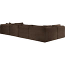  Manufacturer Color_Brown -- Shaggy 140" Brown Corduroy Performance Fabric Upholstered 6 pc Modular Sectional IMAGE 7