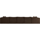  Manufacturer Color_Brown -- Shaggy 171" Brown Corduroy Performance Fabric Upholstered 6 pc Modular Sectional IMAGE 4