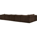  Manufacturer Color_Brown -- Shaggy 171" Brown Corduroy Performance Fabric Upholstered 6 pc Modular Sectional IMAGE 6