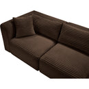  Manufacturer Color_Brown -- Shaggy 171" Brown Corduroy Performance Fabric Upholstered 6 pc Modular Sectional IMAGE 8
