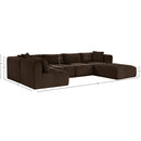  Manufacturer Color_Brown -- Shaggy 140" Brown Corduroy Performance Fabric Upholstered 6 pc Modular Sectional IMAGE 13