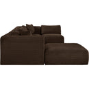  Manufacturer Color_Brown -- Shaggy 140" Brown Corduroy Performance Fabric Upholstered 6 pc Modular Sectional IMAGE 4