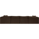 Meridian Shaggy Brown Corduroy Performance Fabric Modular Sectional IMAGE 5