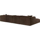  Manufacturer Color_Brown -- Shaggy 140" Brown Corduroy Performance Fabric Upholstered 6 pc Modular Sectional IMAGE 7