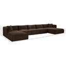  Manufacturer Color_Brown -- Shaggy 176" Brown Corduroy Performance Fabric Upholstered 6 pc Modular Sectional IMAGE 13