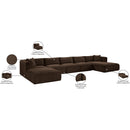  Manufacturer Color_Brown -- Shaggy 176" Brown Corduroy Performance Fabric Upholstered 6 pc Modular Sectional IMAGE 14