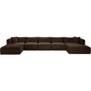  Manufacturer Color_Brown -- Shaggy 176" Brown Corduroy Performance Fabric Upholstered 6 pc Modular Sectional IMAGE 3