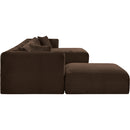  Manufacturer Color_Brown -- Shaggy 176" Brown Corduroy Performance Fabric Upholstered 6 pc Modular Sectional IMAGE 4