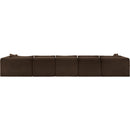  Manufacturer Color_Brown -- Shaggy 176" Brown Corduroy Performance Fabric Upholstered 6 pc Modular Sectional IMAGE 5
