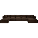 Meridian Shaggy Brown Corduroy Performance Fabric Modular Sectional IMAGE 6