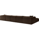  Manufacturer Color_Brown -- Shaggy 176" Brown Corduroy Performance Fabric Upholstered 6 pc Modular Sectional IMAGE 7