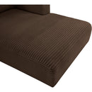  Manufacturer Color_Brown -- Shaggy 207" Brown Corduroy Performance Fabric Upholstered 6 pc Modular Sectional IMAGE 10